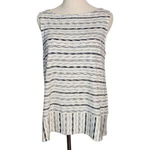 J. Jill Wearever Collection Sleeveless Black White Print Tank Top Women's Size M
